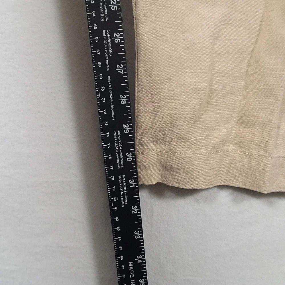 Tommy Bahama Brosnan Pants Mens 40x30 Khaki Linen Silk Flat Front Chino Coastal